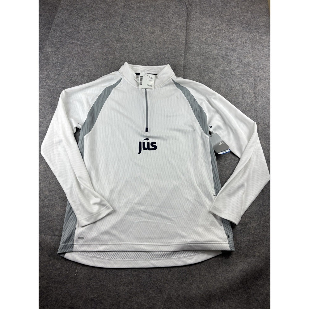 Alo Coolfit Performance Workout Longsleeve 1/4 Zip T Shirt JUS Logo Mens XL SEE